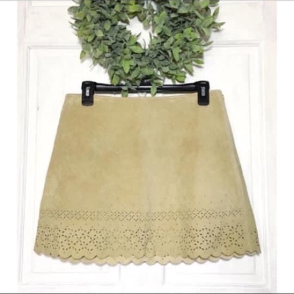 EXPRESS Genuine Leather Suede Mini Skirt